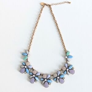 Charming Charlie Rhinestone ,Pink, Moonglow Blue Matte Statement Necklace